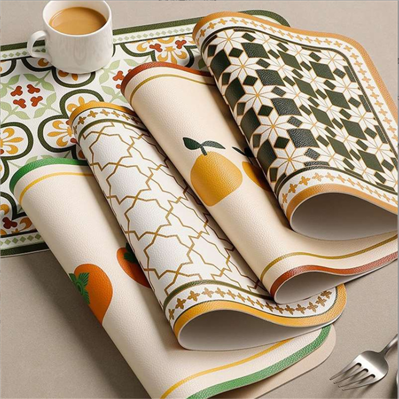 Desk Mat Leather - PU Retro Lederen Placemat Oliebestendig Waterdicht