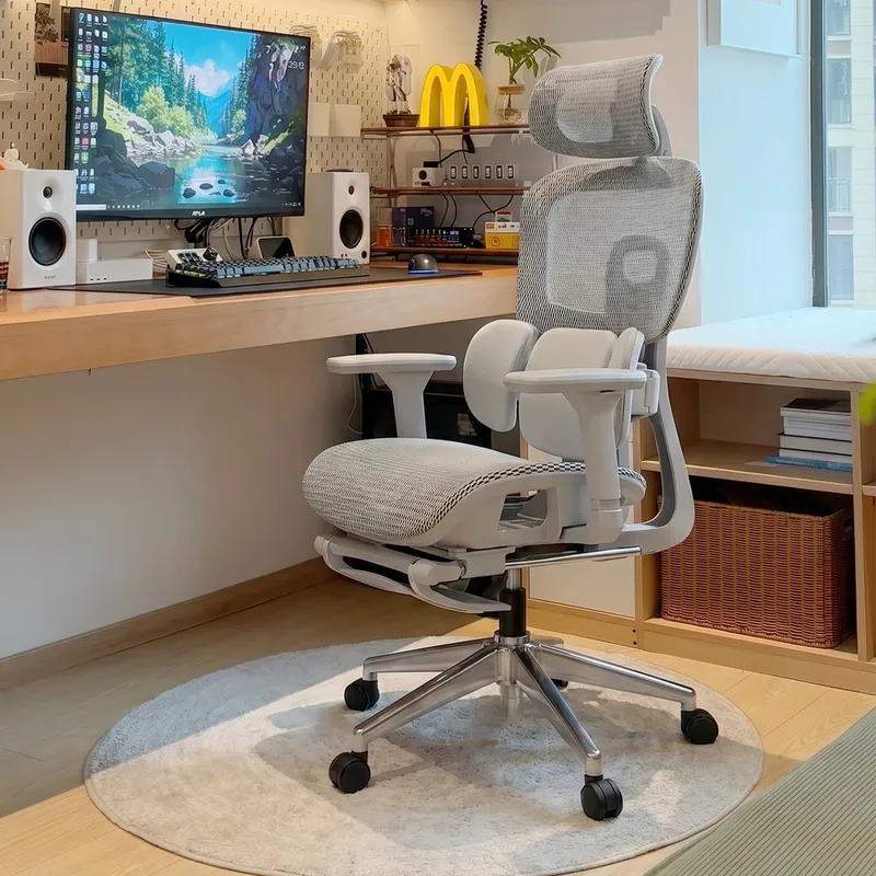 Home Office Chair - Ergonomische bureaustoel met lendensteun, verstelbare computerstoel