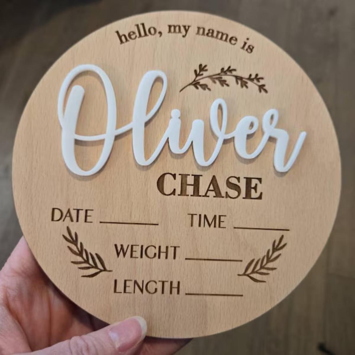 Home Office Decor - 1Pc Aangepaste Baby Aankondiging Teken Houten