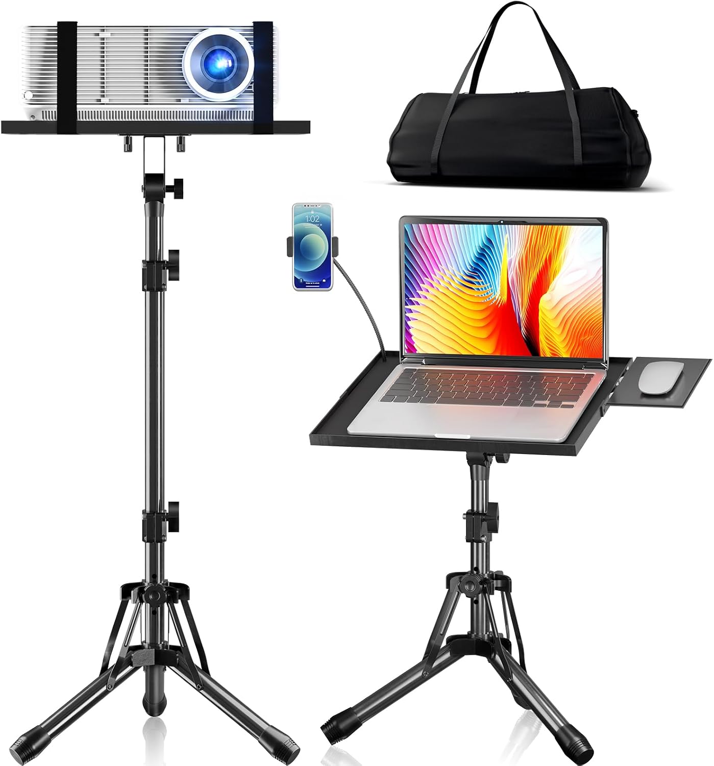Free Home Office - Verstelbare projectorstandaard 20-61 inch, opvouwbaar statief