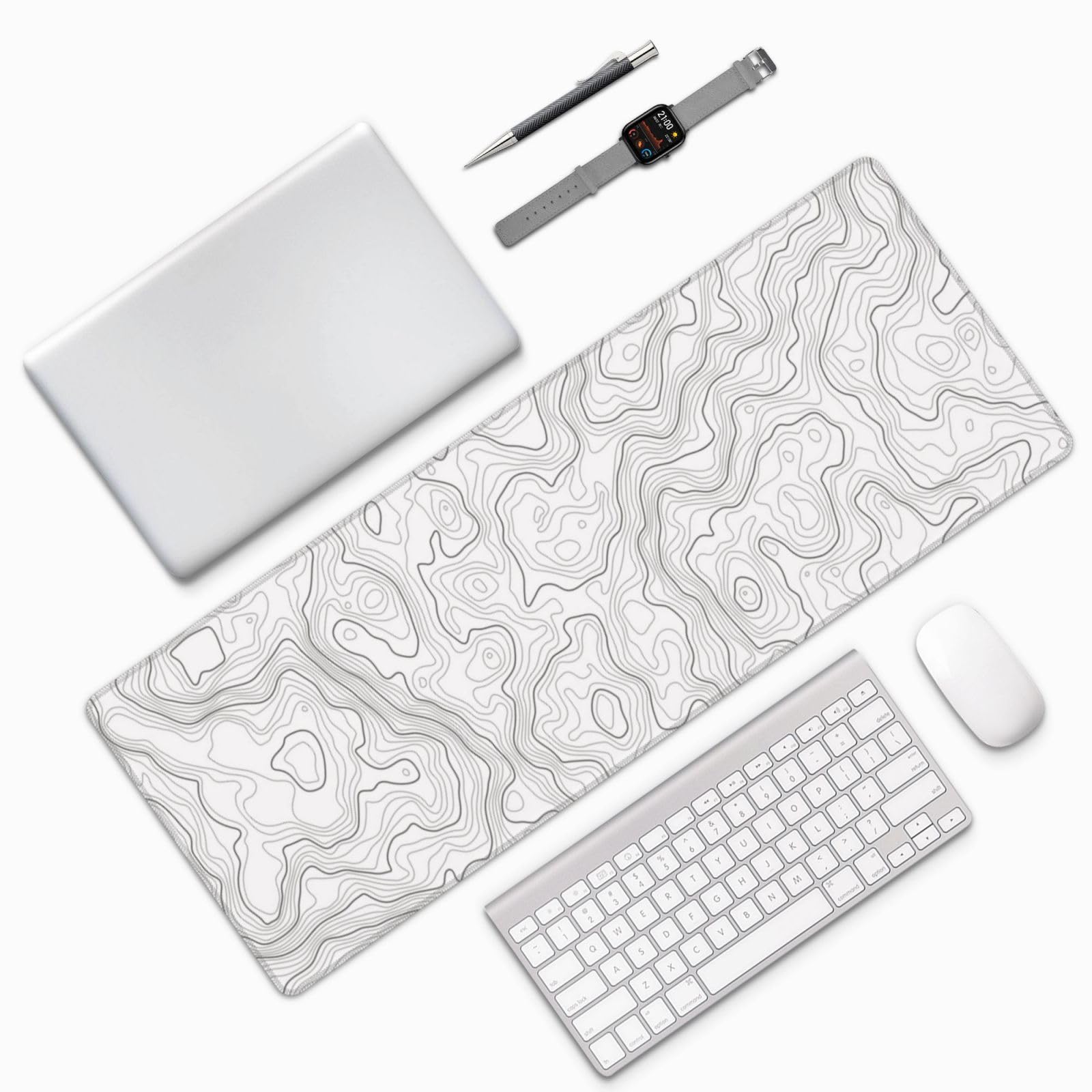 Abstract Wit Topografische Con - Mousepad Xl Extended recensie en prijs