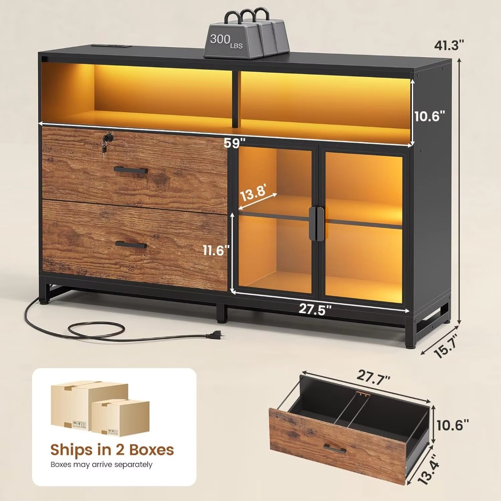59 inch archiefkast, 2 laden a - Free Home Office recensie en prijs