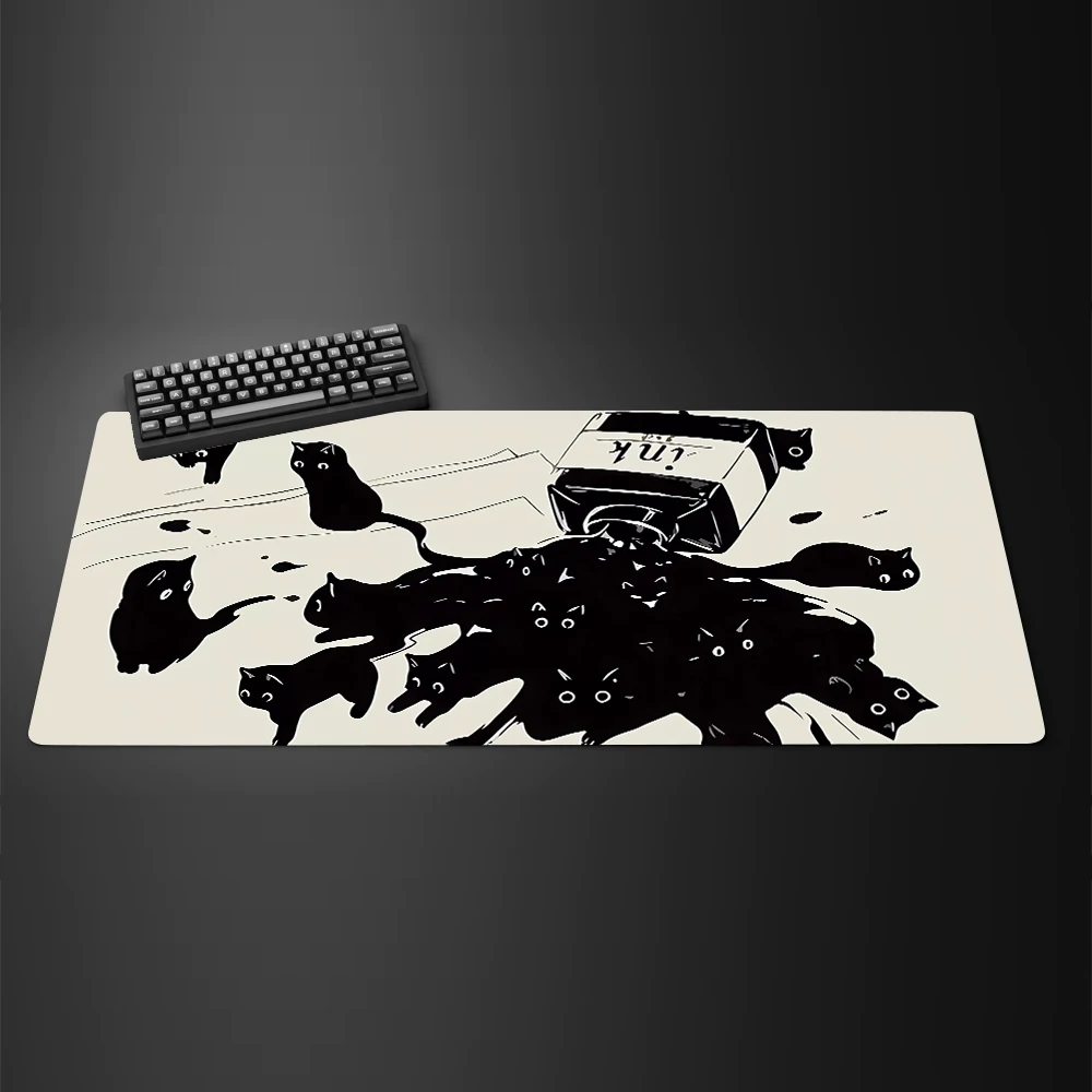 Zwarte Inkt Kat Anime Muismat  - Mousepad Xl Extended recensie en prijs
