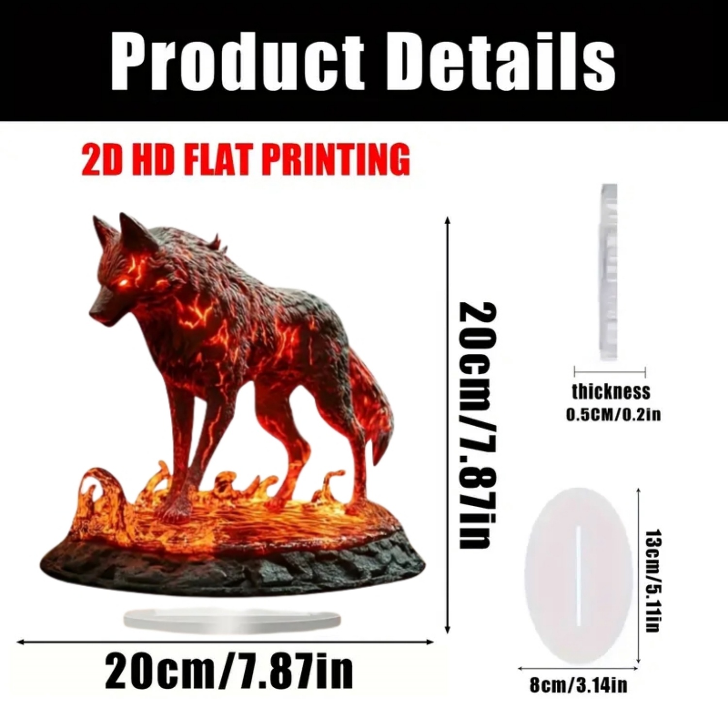 Vlam Wolf Standbeeld, 2D Platt - Home Office Studio recensie en prijs