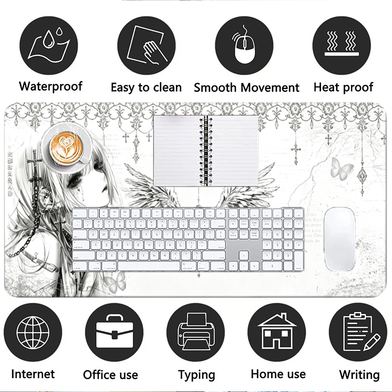 Leren muismat Zwart Wit Anime  - Desk Mat Leather recensie en prijs