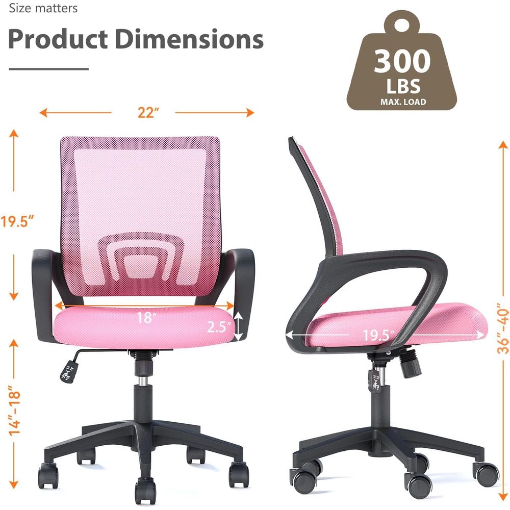 Roze ergonomische bureaustoel  - Home Office Chair recensie en prijs
